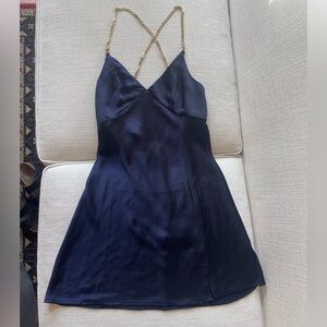 Altar'd State Navy Dress with Gold Straps